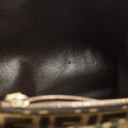 Pre Owned حقيبة ساتشل فندي ليندا جلد محكم وكانفاس زوكا تبغ/بني فاتح كبيرة