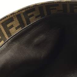 Pre Owned حقيبة ساتشل فندي ليندا جلد محكم وكانفاس زوكا تبغ/بني فاتح كبيرة