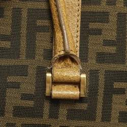 Pre Owned حقيبة ساتشل فندي ليندا جلد محكم وكانفاس زوكا تبغ/بني فاتح كبيرة