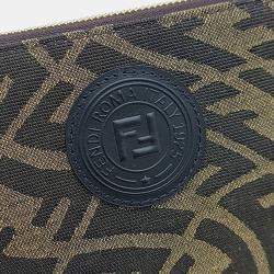 Pre Owned Fendi Brown Fabric clutch