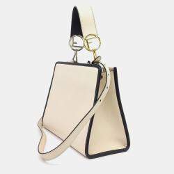 Pre Owned Fendi Black/Cream Leather Runaway Small