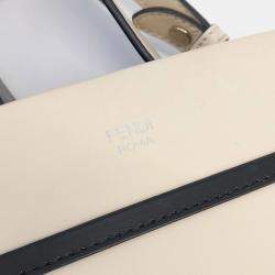Pre Owned Fendi Black/Cream Leather Runaway Small