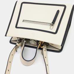 Pre Owned Fendi Black/Cream Leather Runaway Small