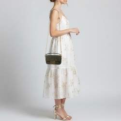 مملوكة مسبقًا Fendi Baguette Mini Green Suede Shoulder Bag