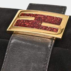 مملوكة مسبقًا Fendi Black Suede Baguette Handbag