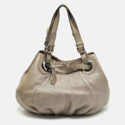 Pre Owned Fendi Pomodorino Metallic Selleria Leather Shoulder Bag