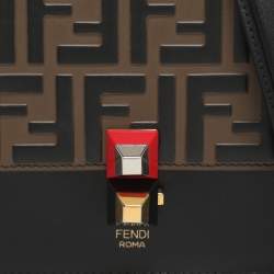 مملوكة مسبقًا حقيبة كتف فندي سكولابد كان 1 جلد أخضر داكن صغيرة