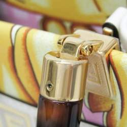 مملوكة مسبقًا Fendi Fendace Mini Sunshine Shopper Leather Coated Canvas Handbag Gold Pink White