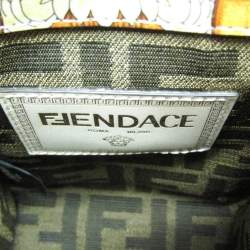 مملوكة مسبقًا Fendi Fendace Mini Sunshine Shopper Leather Coated Canvas Handbag Gold Pink White