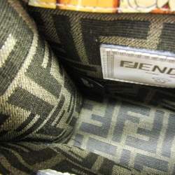 مملوكة مسبقًا Fendi Fendace Mini Sunshine Shopper Leather Coated Canvas Handbag Gold Pink White