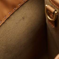 مملوكة مسبقًا حقيبة يد فندي شوبنغ جلد بني متوسط الحجم صن شاين