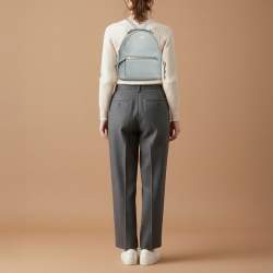 Pre Owned Fendi By The Way Mini Grey Leather Backpack