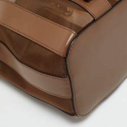 مملوكة مسبقًا Fendi Mon Tresor Pequin Mini Brown Mesh and Leather Bucket Bag