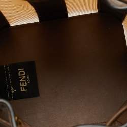 مملوكة مسبقًا Fendi Mon Tresor Pequin Mini Brown Mesh and Leather Bucket Bag