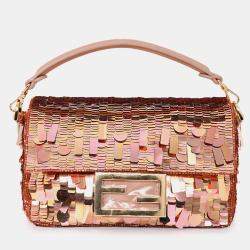 مملوكة مسبقًا Fendi Pink Sequin FF Mini Baguette Bag with Strap