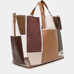 مملوكة مسبقًا حقيبة يد فندي فوريفر جيب رقعة بنية فينيل/جلد/فراء