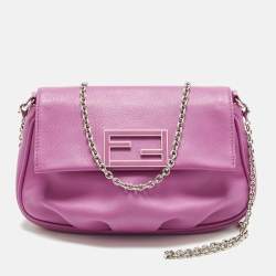 مملوكة مسبقًا حقيبة فندي فيندستا كروس بودي بوشت جلد زهري فوشيا