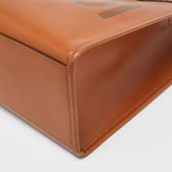 مملوكة مسبقًا حقيبة تسوق فندي صن شاين جلد بني متوسطة