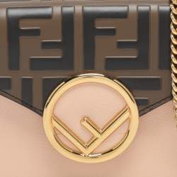 مملوكة مسبقًا Fendi F is Fendi Pink/Brown FF Embossed Leather Belt Bag