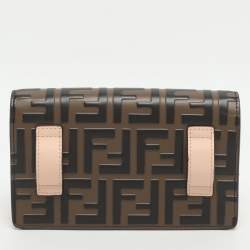 مملوكة مسبقًا Fendi F is Fendi Pink/Brown FF Embossed Leather Belt Bag