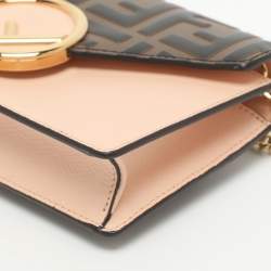 مملوكة مسبقًا Fendi F is Fendi Pink/Brown FF Embossed Leather Belt Bag
