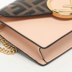 مملوكة مسبقًا Fendi F is Fendi Pink/Brown FF Embossed Leather Belt Bag