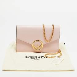 Pre Owned Fendi F is Fendi Pink Leather Wallet On Chain