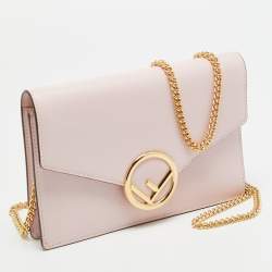 Pre Owned Fendi F is Fendi Pink Leather Wallet On Chain