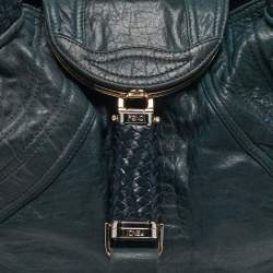 Pre Owned حقيبة هوغو فندي جلد متين أخضر داكن