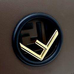 Pre Owned Fendi Brown Leather Fendi Can I F Shoulder Bag (8BT284)