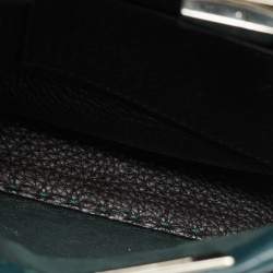 Pre Owned Fendi Whipstitch Peekaboo Small Dark Green Leather and Snakeskin Top Handle Bag