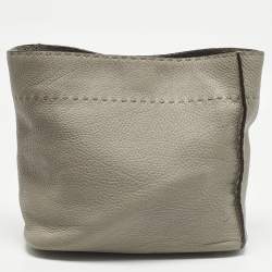 مملوكة مسبقًا حقيبة دلو فيندي جلد سيليريا رمادي آنا