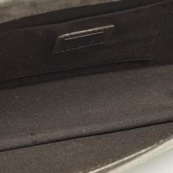 Pre Owned Fendi Logo Beige/Light Pink Plexiglass and Suede Clutch Bag