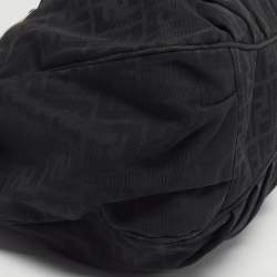 Pre Owned حقيبة كتف فندي ميا كبيرة قماش زوكا جلد وبراءات جلدية سوداء