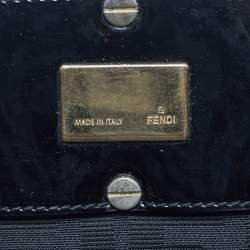 Pre Owned حقيبة كتف فندي ميا كبيرة قماش زوكا جلد وبراءات جلدية سوداء