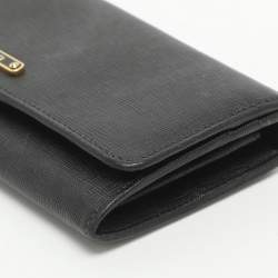 مملوكة مسبقًا محفظة فنجي جلد أسود قلاب كونتيننتال