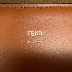 Pre Owned حقيبة فندي توت صن شاين جلد عجل بني حجم متوسط