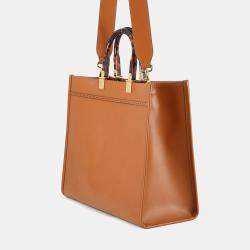 Pre Owned حقيبة فندي توت صن شاين جلد عجل بني حجم متوسط