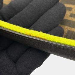 Pre Owned Fendi Zucca Mamma Bucket 2-Way Shoulder Bag Brown/Neon Yellow Canvas Size Large