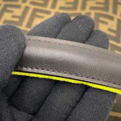 Pre Owned Fendi Zucca Mamma Bucket 2-Way Shoulder Bag Brown/Neon Yellow Canvas Size Large