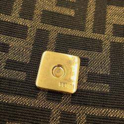 Pre Owned Fendi Zucca Mamma Bucket 2-Way Shoulder Bag Brown/Neon Yellow Canvas Size Large