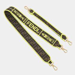 Pre Owned Fendi Zucca Mamma Bucket 2-Way Shoulder Bag Brown/Neon Yellow Canvas Size Large