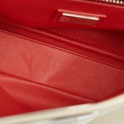 مملوكة مسبقًا حقيبة يد علوية فندي بيكابو متوسطة جلد كريمي