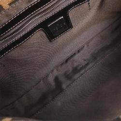Pre Owned Fendi Brown Zucca Baguette Handbag