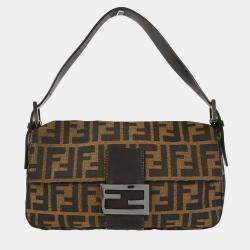 Pre Owned Fendi Brown Zucca Baguette Handbag
