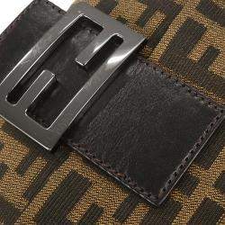 Pre Owned Fendi Brown Zucca Baguette Handbag