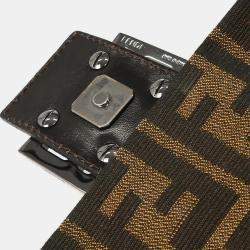 Pre Owned Fendi Brown Zucca Baguette Handbag