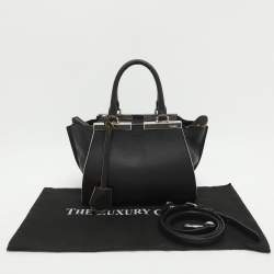 Pre Owned حقيبة يد توتس فندي 3 جور جلد أسود صغيرة