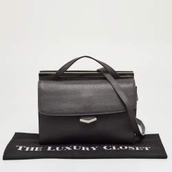 Pre Owned Fendi Demi Jour Small Grey Leather Top Handle Bag