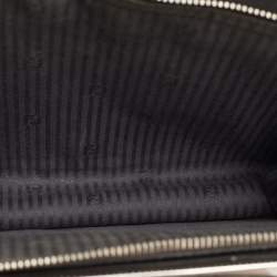 Pre Owned Fendi Demi Jour Small Grey Leather Top Handle Bag